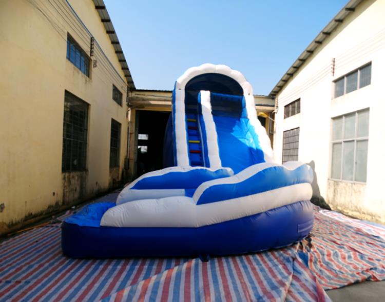 Blue Ocean Inflatable Curved Water Slide2