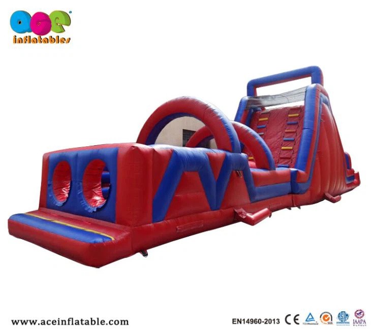 Fun Giant Inflatable High Slide Obstacle Course Equipment For Activities