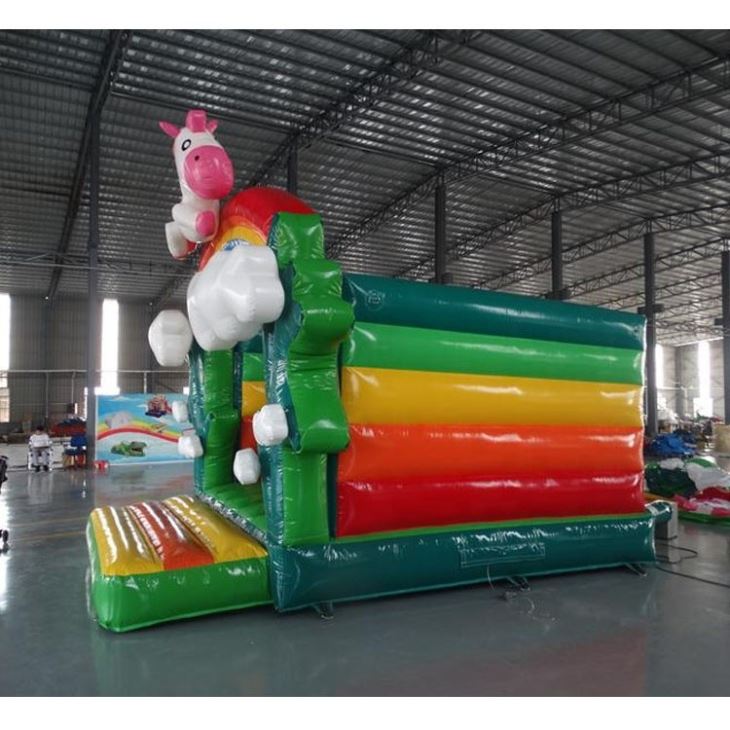 Unicorn With Cloud And Rainbow Inflatable Castle