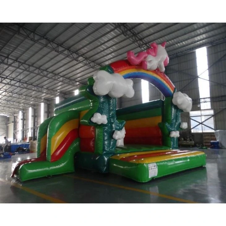Unicorn With Cloud And Rainbow Inflatable Castle