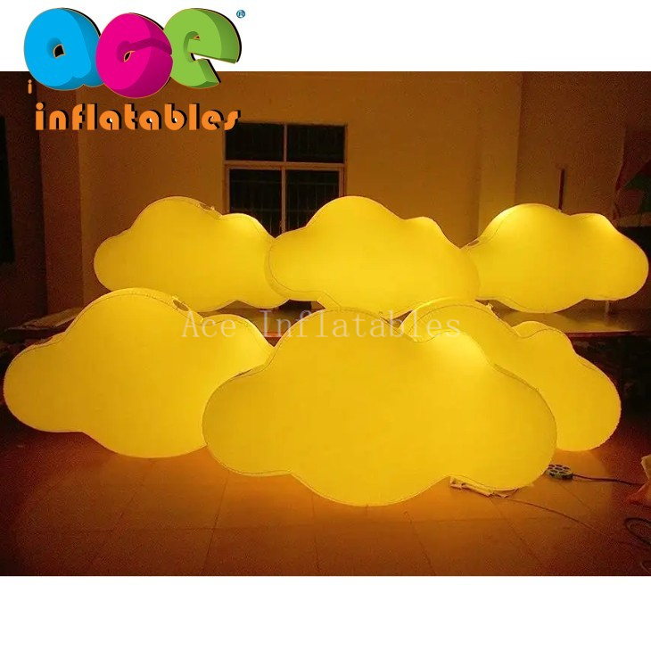 Advertising Led Lights Inflatable White Cloud Balloon Hanging Decor2