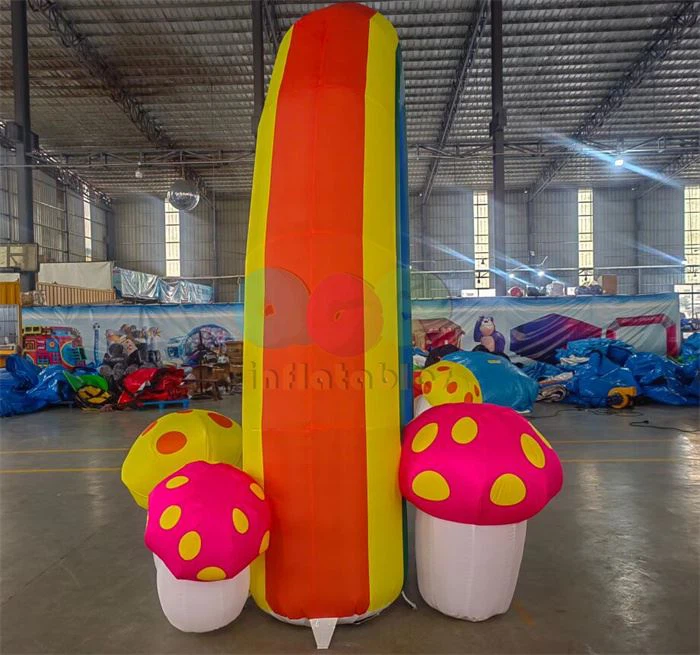 Inflatable Rainbow Mushroom Arch